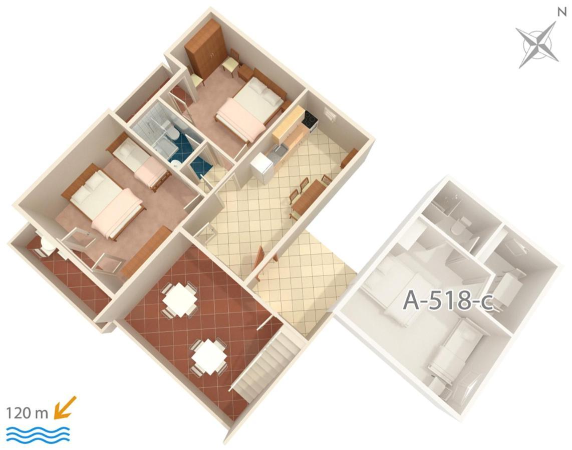 Apartments By The Sea Podgora, Makarska - 518 Bagian luar foto
